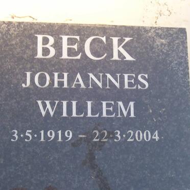 BECK Johannes Willem 1919-2004