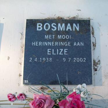 BOSMAN Elize 1938-2002