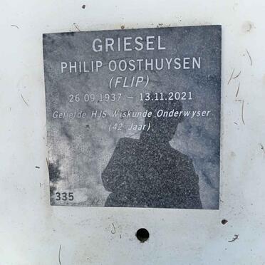 GRIESEL Philip Oosthuysen 1937-2021