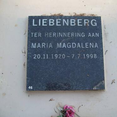 LIEBENBERG Maria Magdalena 1920-1998