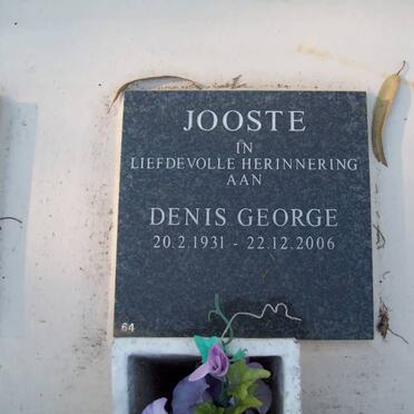 JOOSTE Denis George 1931-2006