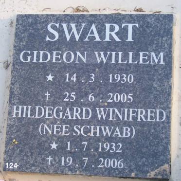 SWART Gideon Willem 1930-2005 &amp; Hildegard Winifred SCHWAB 1932-2006