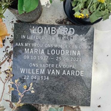 LOMBARD Willem Van Aarde 1934- &amp; Maria Loudrina 1937-2021