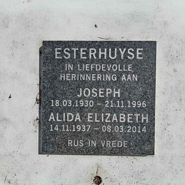 ESTERHUYSE Joseph 1930-1996 &amp; Alida Elizabeth 1937-2014
