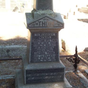 THOM Michael Christian Vos 1860-1927 &amp; Magaritha Jacoba DE VILLIERS 1867-1918