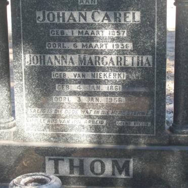 THOM Johan Carel 1857-1936 &amp; Johanna Margaretha VAN NIEKERK 1861-1956