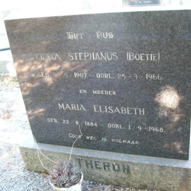 THERON Gideon Stephanus 1907-1966 &amp; Maria Elizabeth 1884-1968