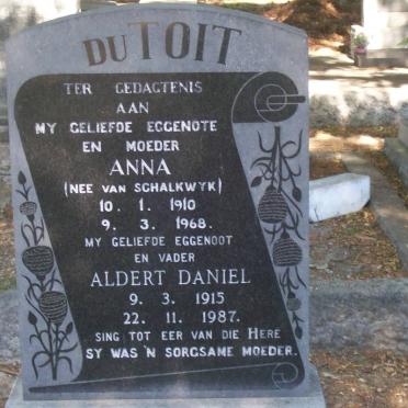 TOIT Aldert Daniel, du 1915-1987 &amp; Anna VAN SCHALKWYK 1910-1968