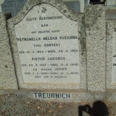 TREURNICH Pieter Jacobus 1857-1946 &amp; Petronella Helena Susanna GOOSEN 1864-1929 :: TREURNICH Jerry 1895-1955