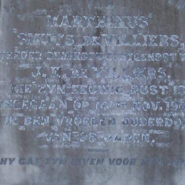 VILLIERS Marthinus Smuts, de -1900