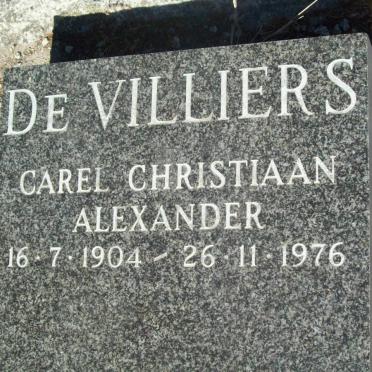 VILLIERS Carel Christiaan Alexander, de 1904-1976