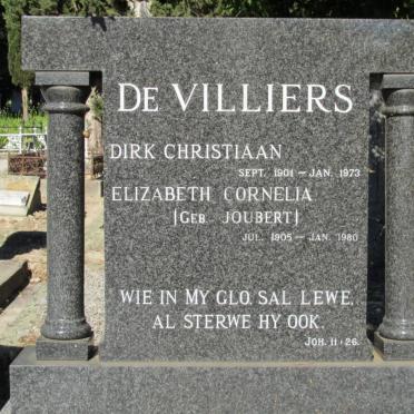 VILLIERS Dirk Christiaan, de 1901-1973 &amp; Elizabeth Cornelia JOUBERT 1905-1980