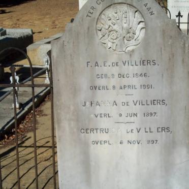 VILLIERS F.A.E., de 1846-1891 :: DE VILLIERS Johanna -1897 :: DE VILLIERS Gertruida -1897