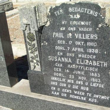 VILLIERS Paul, de 1880-1938 &amp; Susanna Elizabeth HAUPTFLEISCH 1883-1963