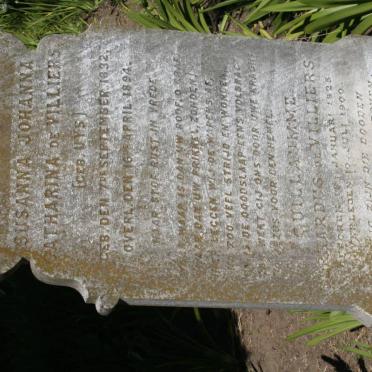 VILLERS Guillaumme Gerhardus, de 1825-1900 &amp; Susanna Johanna Catharina UYS 1832-1894