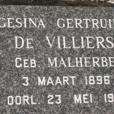 VILLIERS Gesina Gertruida, de nee MALHERBE 1896-1973