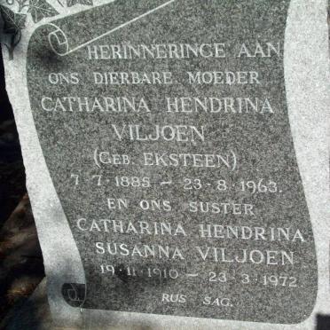 VILJOEN Catharina Hendrina nee EKSTEEN 1885-1963 :: VILJOEN Catharina Hendrina Susanna 1910-1972