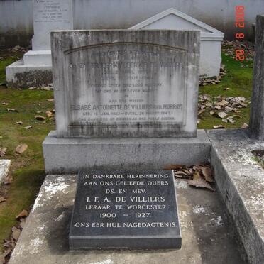 VILLIERS Izak Frederik Albertus, de 1893-1941 &amp; Elsabe Antoinette MURRAY 1863-1947