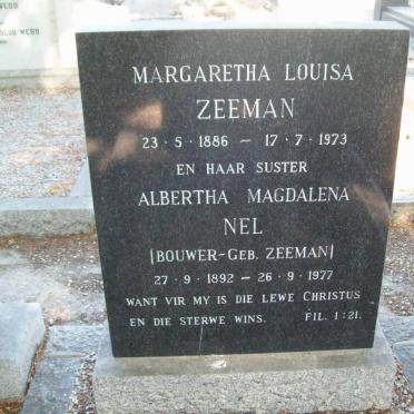 ZEEMAN Margartha Louisa 1886-1973 :: NEL Albertha Magdalena nee BOUWER born ZEEMAN 1892-1977