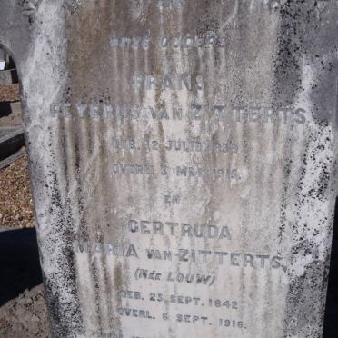 ZITTERTS Frans Petrus, van 1839-1915 &amp; Gertruda Maria LOUW 1842-1916
