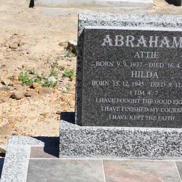 ABRAHAMS Attie 1937-2005 &amp; Hilda 1945-1994