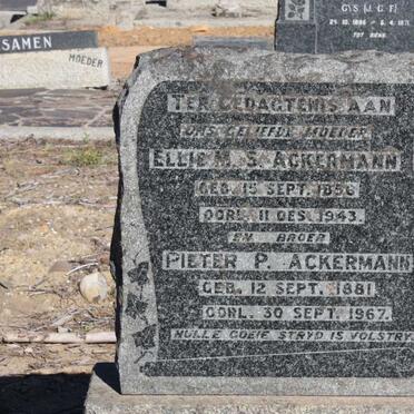 ACKERMANN Ellie M.S. 1856-1943 :: ACKERMANN Pieter P. 1881-1967