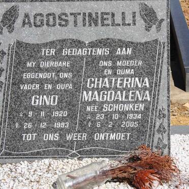 AGOSTINELLI Gino 1920-1993 &amp; Chaterina Magdelena SCHONKEN 1934-2005