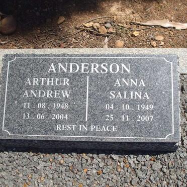 ANDERSON Arthur Andrew 1948-2004 &amp; Anna Salina 1949-2007