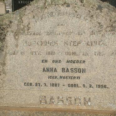 BASSON Johannes Stephanus 1881-1952 &amp; Anna MOSTERT 1887-1956