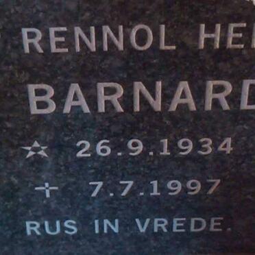 BARNARD Rennol Henry 1934-1997