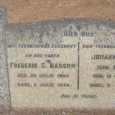 BASSON Frederik C. 1885-1944 &amp; Johanna M.E. SADIE 1890-1965