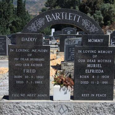 BARLETT Fred 1902-1962 &amp; Muriel Elfrieda 1909-1991