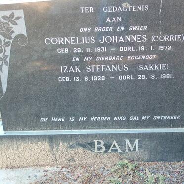BAM  Cornelius Johannes 1931-1972 :: BAM  Izak Stephanus 1928-1981