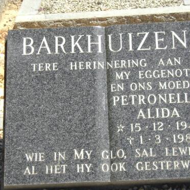 BARKHUIZEN Petronella Alida 1940-1981