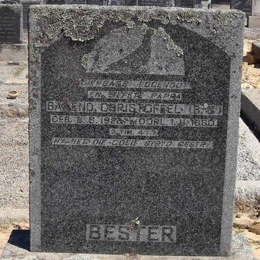 BESTER Barend Christoffel 1922-1960