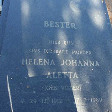 BESTER Helena Johanna Aletta geb VISSER 1912-1989