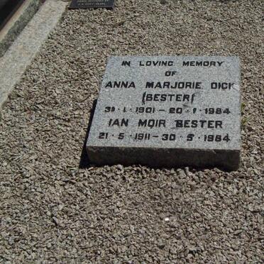 BESTER Ian Moir 1911-1984 &amp; Anna Marjorie Dick nee BESTER 1901-1984