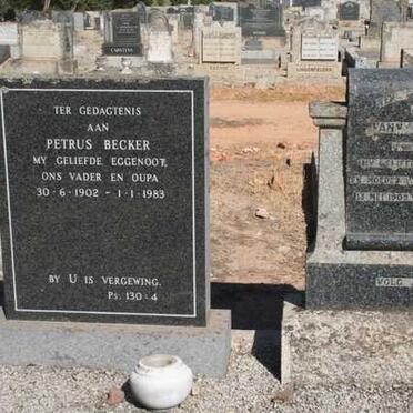 BECKER Petrus 1902-1983 &amp; Fanny MARE 1909-1946