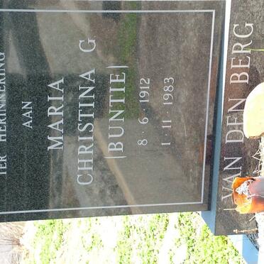 BERG Maria Christina G., van den 1912-1983