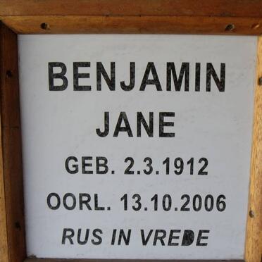 BENJAMIN Jane 1912-2006