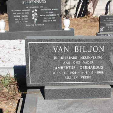 BILJON Lambertus Gerhardus, van 1921-1981