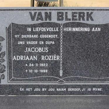 BLERK Jacobus Adriaan Roziër, van 1923-1999