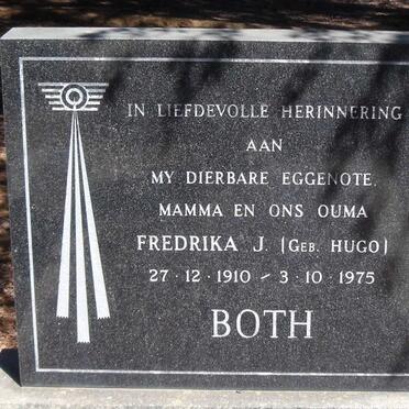 BOTH Frederika J. nee HUGO 1910-1975