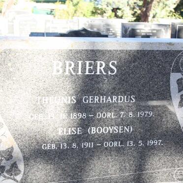BRIERS Theunis Gerhardus 1898-1979 &amp; Elise BOOYSEN 1911-1997
