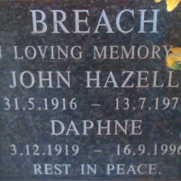 BREACH John Hazell 1916-1977 &amp; Daphne 1919-1996