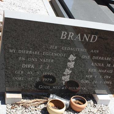 BRAND Dirk J.J. 1897-1979 &amp; Anna M.C. MARAIS 1914-1984