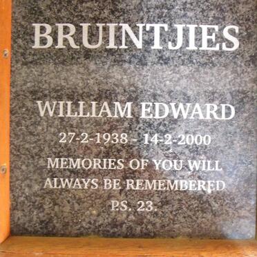 BRUINTJIES William Edward 1938-2000