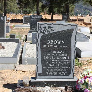 BROWN Samuel 1925-1990 &amp; Sabina C. 1925-2009