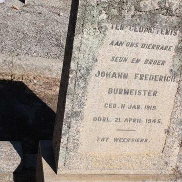 BURMEISTER Johan Frederich 1919-1945