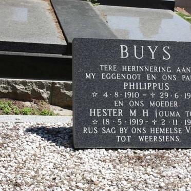 BUYS Phillipus 1910-1983 &amp; Hester M.H. 1919-1989